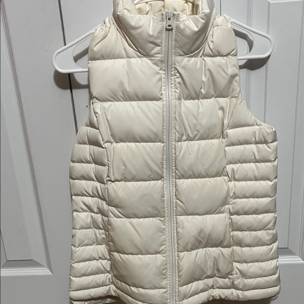 Lands' End Women's Cream Puffer Vest